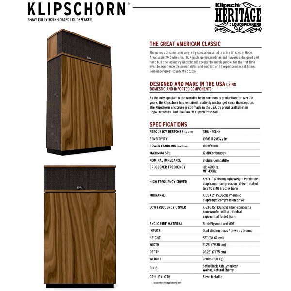 Klipschorn design hot sale